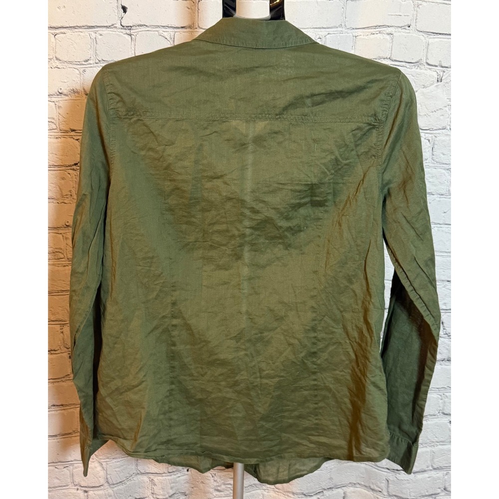 Old Navy Olive Green Button Down Utility Shirt Long Sleeve Roll Tab Large - Picture 2 of 3
